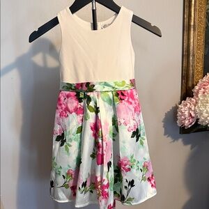 Rare Editions Floral Dress - Pink and White